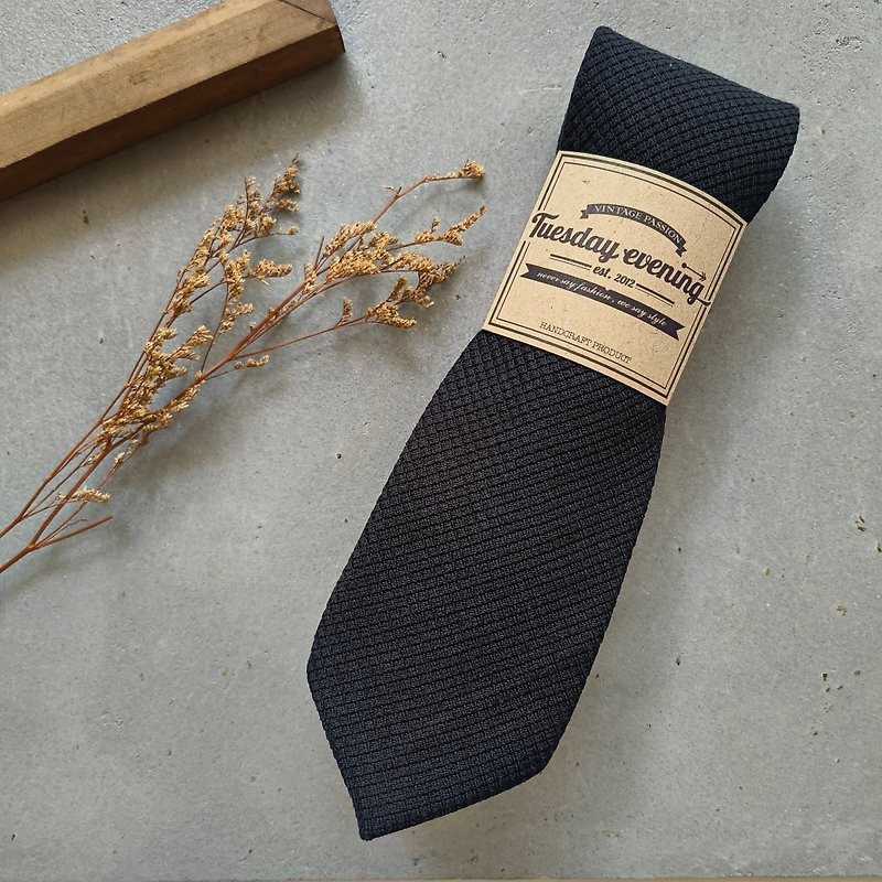 Necktie Black Waffle - Ties & Tie Clips - Other Materials Black