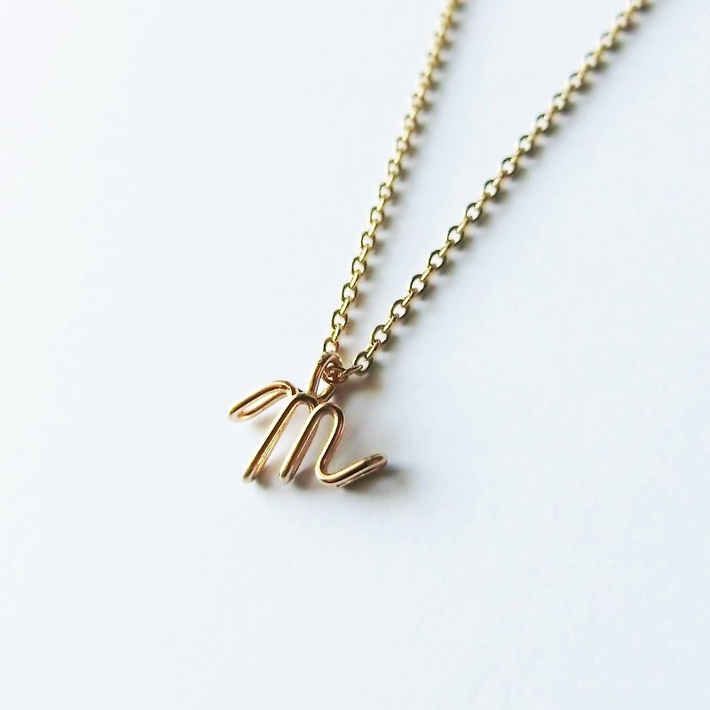 Initial necklace [10k gold] - สร้อยคอ - เครื่องประดับ สีทอง