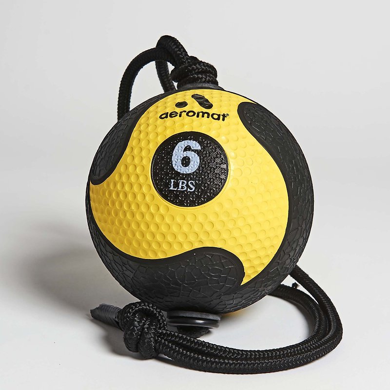 Aeromat Elite Power Rope Medicine Ball-6LB - อุปกรณ์ฟิตเนส - วัสดุอื่นๆ สีเหลือง