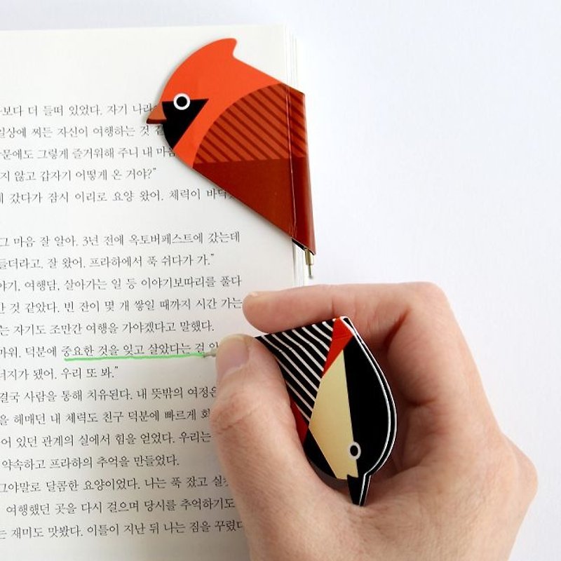 bookfriends - Bird magnet bookmark pen 2 into the group - North American Linnet, BZC24548B - ปากกา - กระดาษ สีส้ม