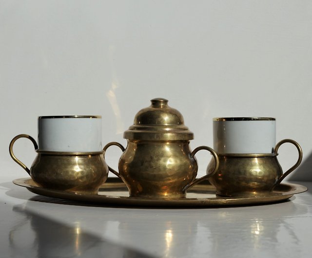Gold Brass Tea Cup Set | Coffee Set