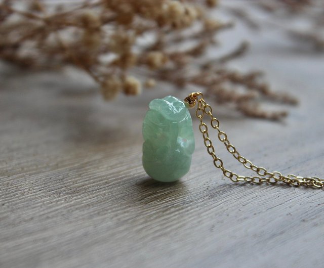 天然石翡翠a アイスクリアボトム翡翠ライオンボールk14ゴールドネックレス ショップ 賞翠 玩翠 Either X Essential Jewelry ネックレス Pinkoi
