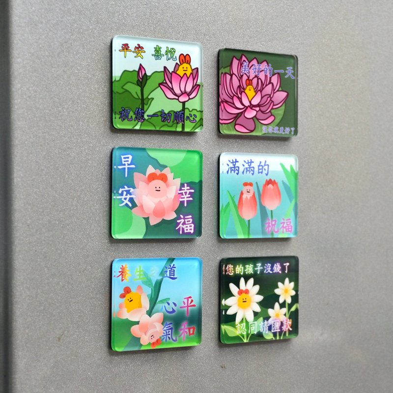 Acrylic Magnets with Elders' Stickers - Magnets - Acrylic Multicolor