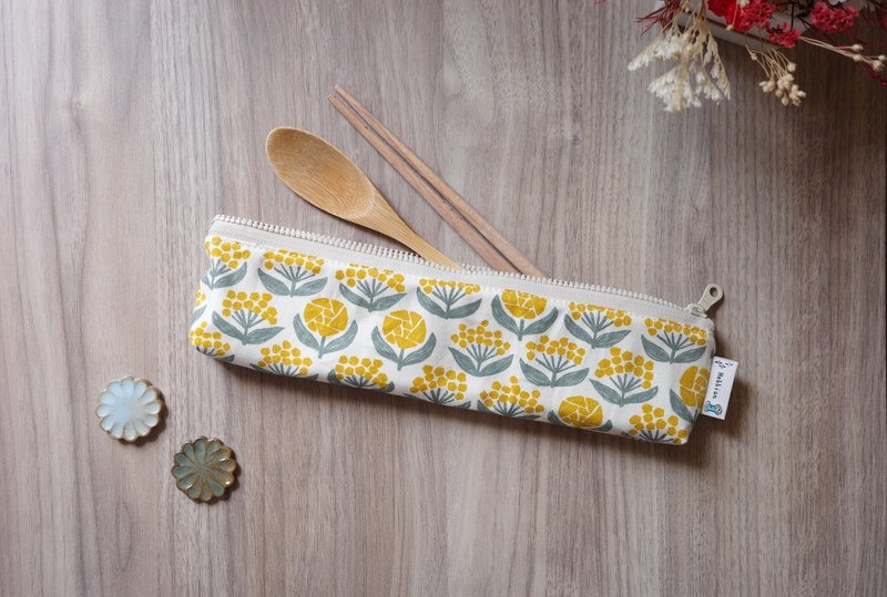 Afternoon Xiaohuahuang - cutlery bag environmentally friendly cutlery bag | Haibai handmade - อื่นๆ - ผ้าฝ้าย/ผ้าลินิน 