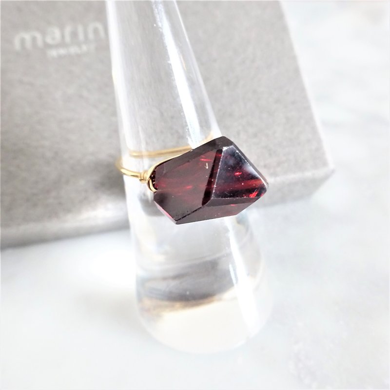 FREE Gift wrapping 14kgf*AAA Garnet wrapped ring #9~#13 - General Rings - Gemstone Red