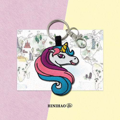 Hi你好創意設計 雙面刺繡鑰匙圈-獨角獸