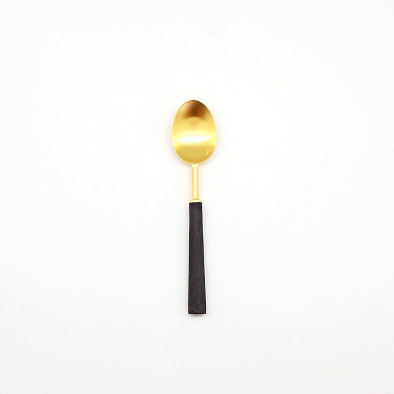 | Cutipol | EBONY Matte Gold 13.7CM Tea Spoon - Cutlery & Flatware - Stainless Steel Gold