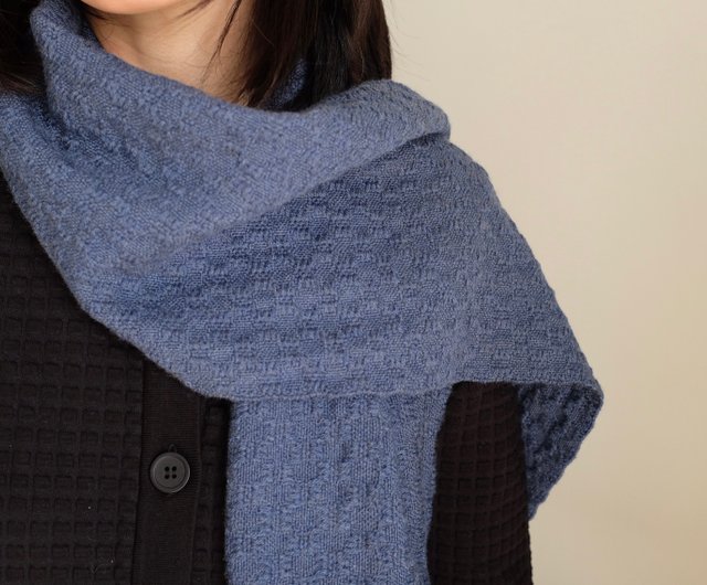 Hand-woven merino wool scarf - Shop handweaving Knit Scarves