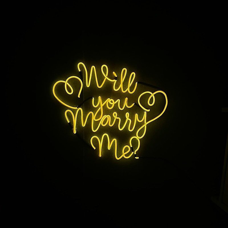 neonlite custom made wording light  /Will you marry me/ - Lighting - Plastic Yellow