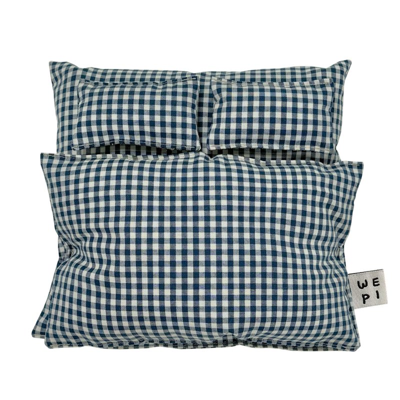 Classic navy doll bedding(2pillow) /handmade doll present miniature cushion play - ตุ๊กตา - วัสดุอื่นๆ 