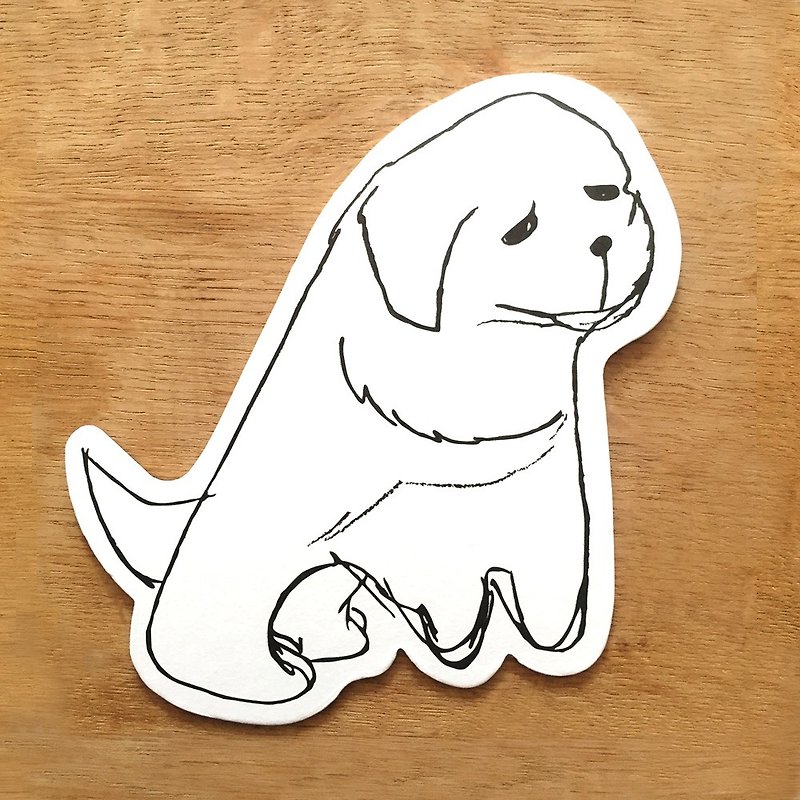 I am a treasure dog coaster postcard (golden retriever) - Cards & Postcards - Paper White