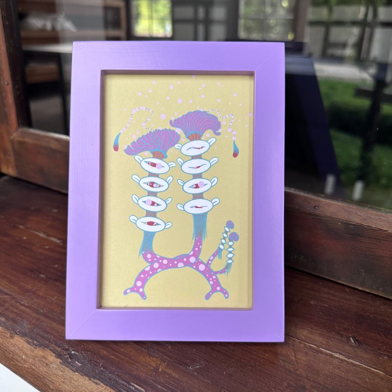 Home Decorations / Framed Art / Vase Postcard / Purple - กรอบรูป - ไม้ สีม่วง