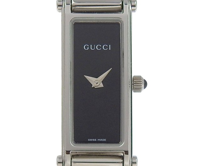 稼働品☆　GUCCIグッチ　１５００L　バングルウォッチ　シルバー　黒文字盤 GUCCI / グッチ / ヴィンテージ ウォッチ / 1500L / 黒文字盤