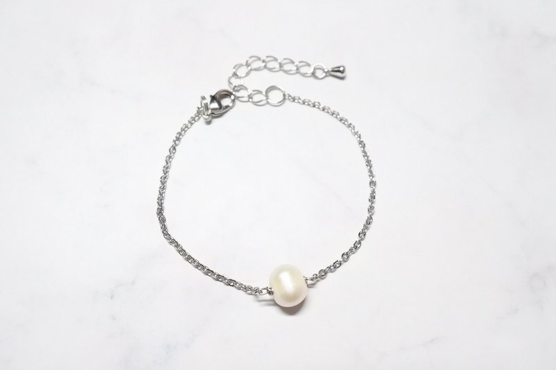 【細緻的白】淡水珍珠手鍊 - 手鍊/手環 - 珍珠 白色