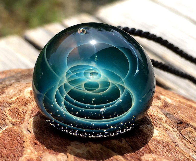boroccus  A galaxy  The nebula design  Thermal glass  Pendant. - Necklaces - Glass Blue