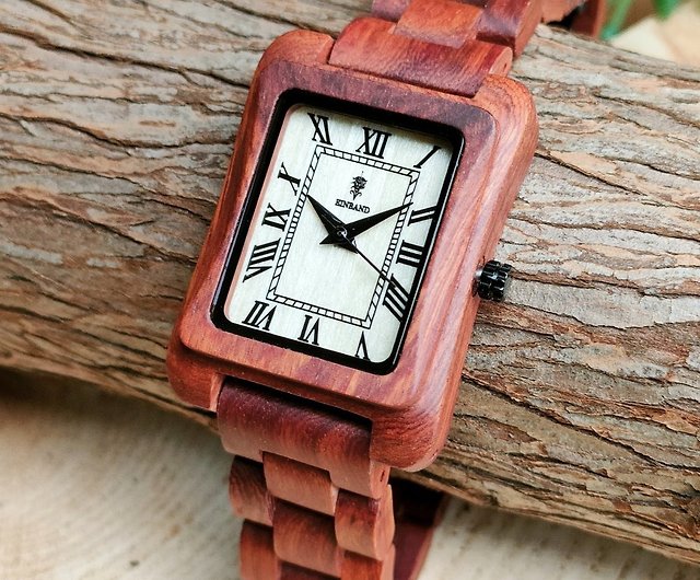 木製腕時計】EINBAND Licht 四角 木の時計 オシャレ アンティーク