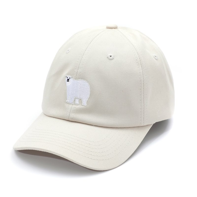 Polar Bear / COOL embroidery Ballcap/ Dad cap/ Baseball cap (Beige) - Hats & Caps - Cotton & Hemp Khaki