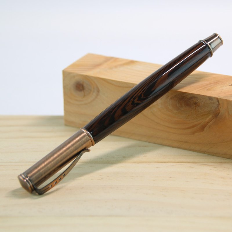 Customized-Germany SCHMIDT pull-out wood ballpoint pen/black chicken wing wood - ไส้ปากกาโรลเลอร์บอล - ไม้ สีนำ้ตาล