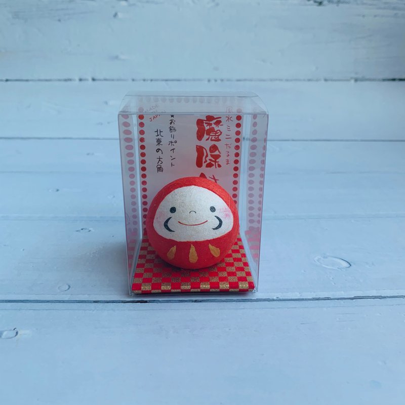 風水達摩-和紙吉祥物-轉運/去水逆(紅色) - 公仔/玩偶 - 紙 