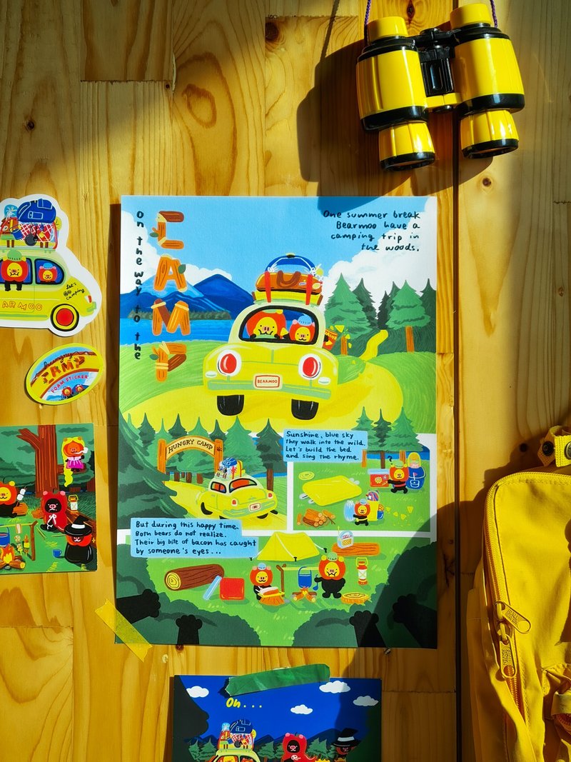 Bearmoo Hungry Camp Poster - โปสเตอร์ - กระดาษ หลากหลายสี