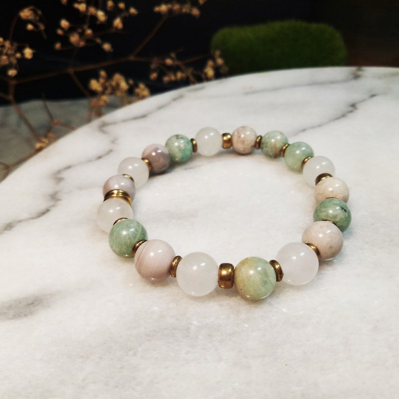 ▲ cat mint / natural stone bracelet - Bracelets - Gemstone 