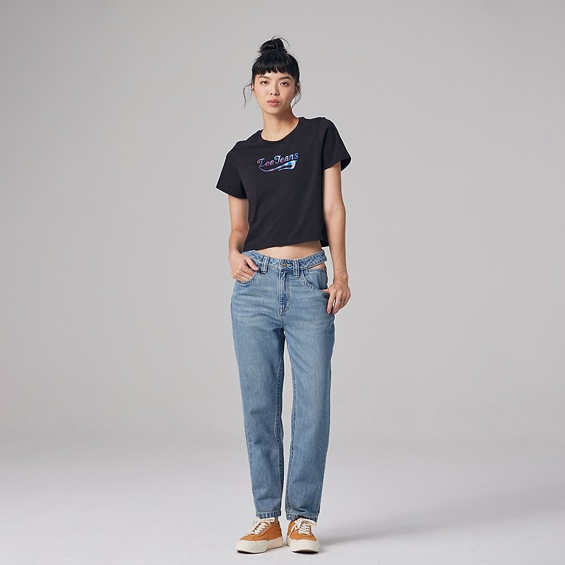Lee Women's 411 High Waist Comfortable Small Straight Jeans - กางเกงขายาว - ผ้าฝ้าย/ผ้าลินิน สีน้ำเงิน