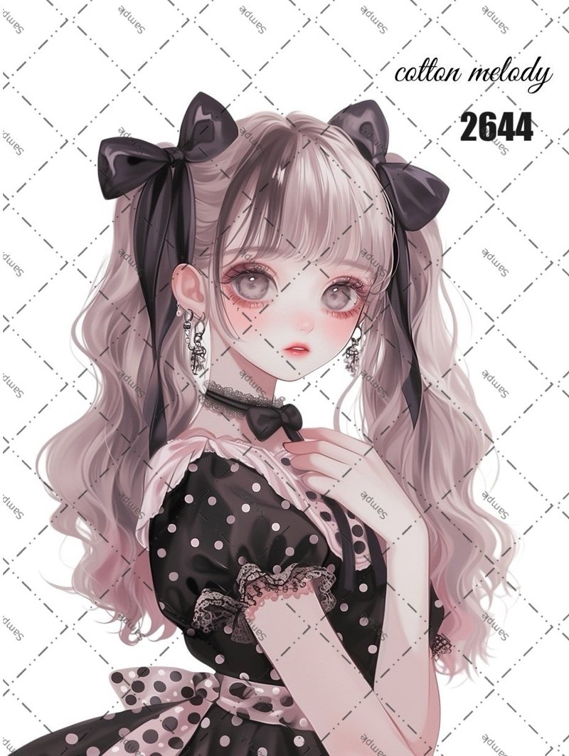 original sticker no.2644 人物ステッカー オリジナルステッカー オリジナル人物ステッカー 装飾ステッカー cotton melody - 貼紙 - 紙 