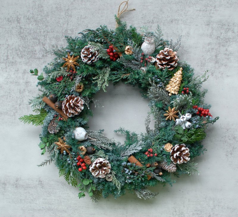永生雪松聖誕花圈 - 乾燥花/永生花 - 植物．花 