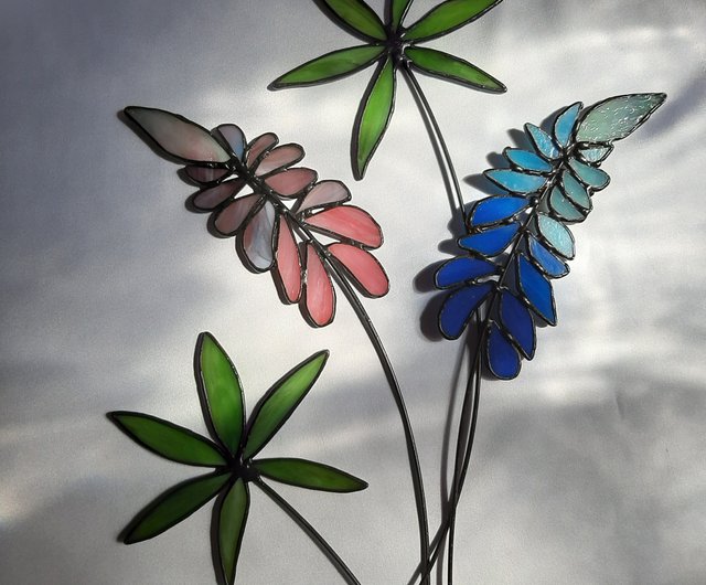 Glass Flower With Stems Everlasting Flowers Stained Glass 