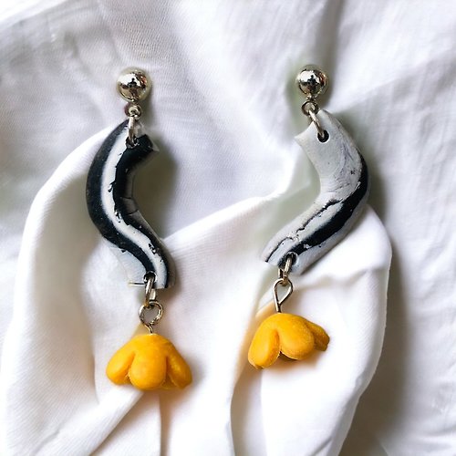 good-bowl-gold STM01 | Polymer Clay Earrings | Snow on The Moon Collection