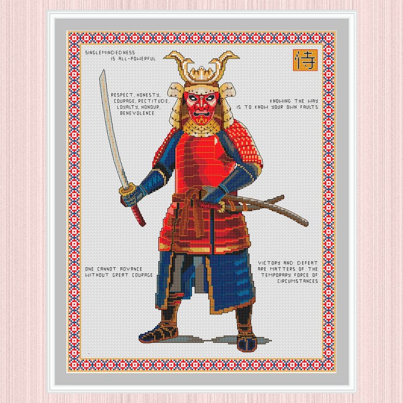 十字繡圖案 武士 • 穿盔甲的武士 • 武士  • - 手工藝教學/工具書 - 其他材質 