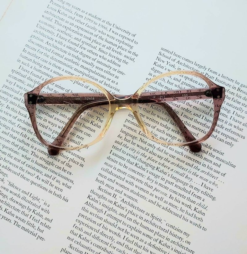 Out-of-print 1970's West German period light orange transparent thick plastic frame antique glasses - กรอบแว่นตา - พลาสติก สีส้ม