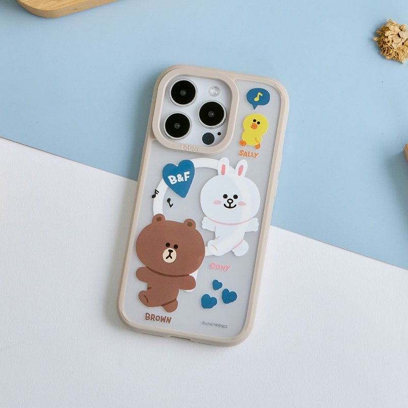 LINE FRIENDS Classic-Happy Hum Aurora MagSafe iPhone Case - Phone Cases - Plastic Multicolor