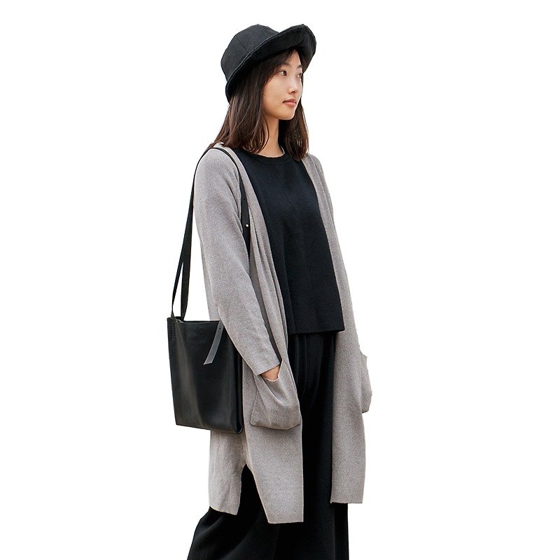 *Mingen Handiwork*Handmade black cowhide minimalist shoulder bag diagonal package PXKB16002 - Messenger Bags & Sling Bags - Genuine Leather Black