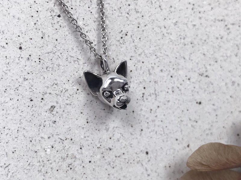 Chihuahua-Sterling Silver Necklace - Necklaces - Sterling Silver Silver