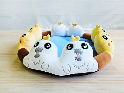 Lucky Me 寵物設計 泡湯床墊- 泡湯的鸚鵡 涼墊組合 可拆式床墊