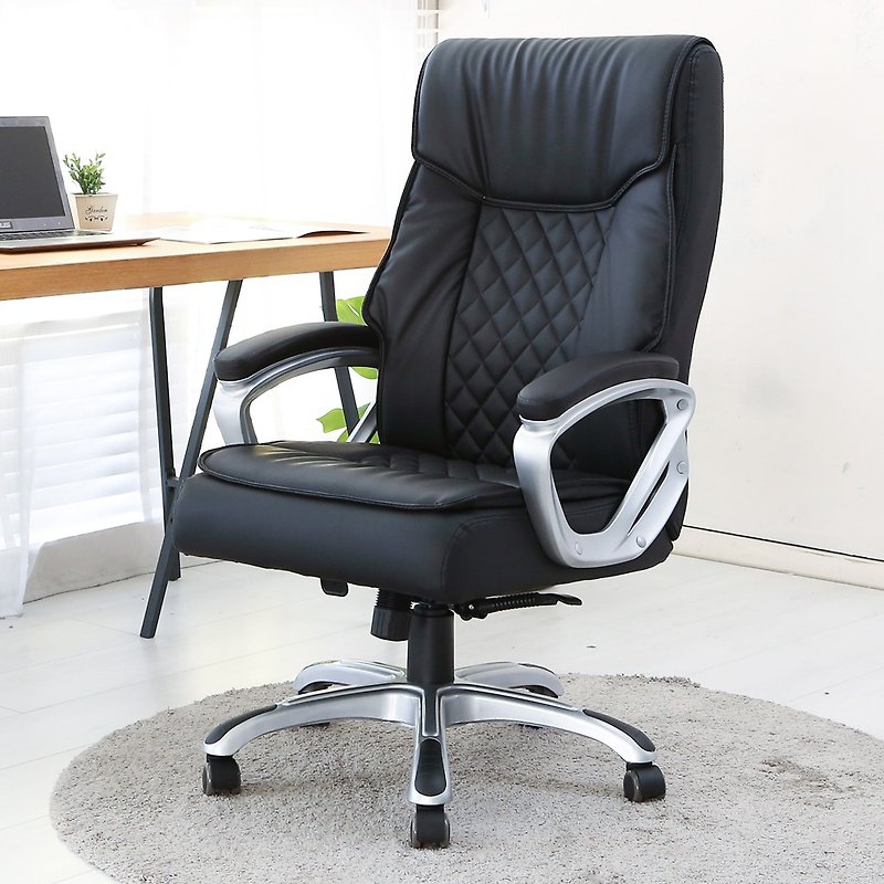 【微慢】加厚坐墊獨立筒舒適主管辦公椅 電腦椅 主管椅 椅子 - 椅子/沙發 - 塑膠 黑色