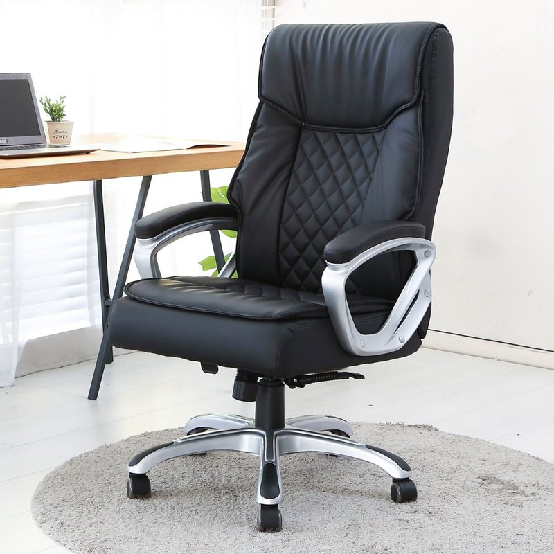 [Wei Manu] Thick cushion independent tube comfortable executive office chair computer chair executive chair chair - เก้าอี้โซฟา - พลาสติก สีดำ