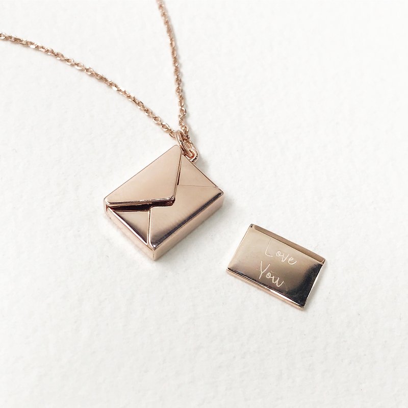 Pre-order Letter Envelope Necklace | Personalize Gift Custom | 5-6 weeks shipping - สร้อยคอ - โลหะ สีเงิน