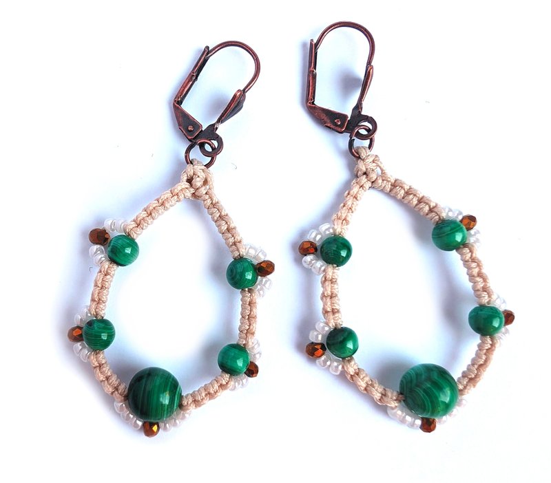 Macrame earring pattern Wanda, Easy macrame tutorial, Beginner macrame DIY - 手工藝教學/工具書 - 其他材質 