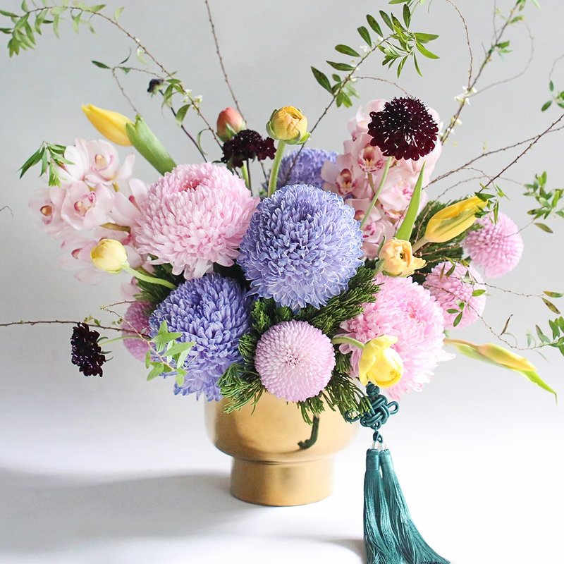 [Misty Glaze] - Lunar New Year Arrangement / Taipei & New Taipei City Exclusive - ช่อดอกไม้แห้ง - พืช/ดอกไม้ สึชมพู