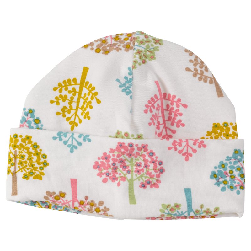 100%有機棉 樹型多彩嬰兒帽 (6-12m)  春天來報到了 英國生產製造 - 滿月禮物 - 棉．麻 多色