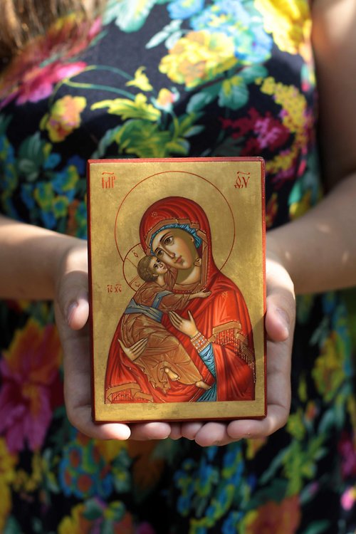 Orthodox small icons hand painted orthodox christian Virgin Mary icon Mother of God Vladimirskaya