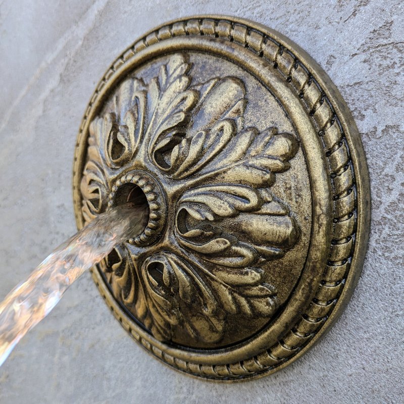 Water spout rosette Water fountain emitter Pool water feature - ตกแต่งผนัง - โลหะ 