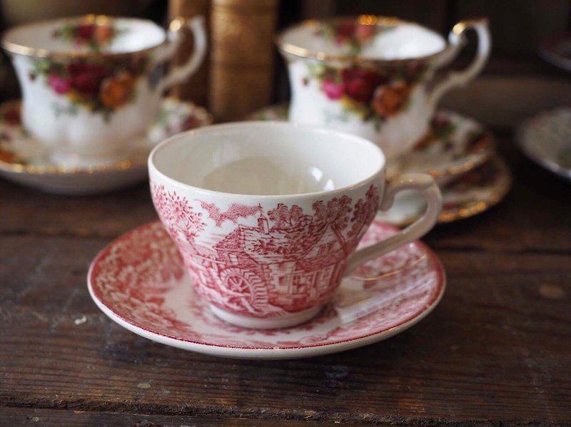 英國古董名瓷 鄉村風系列咖啡杯組（紅） - 咖啡杯 - 瓷 