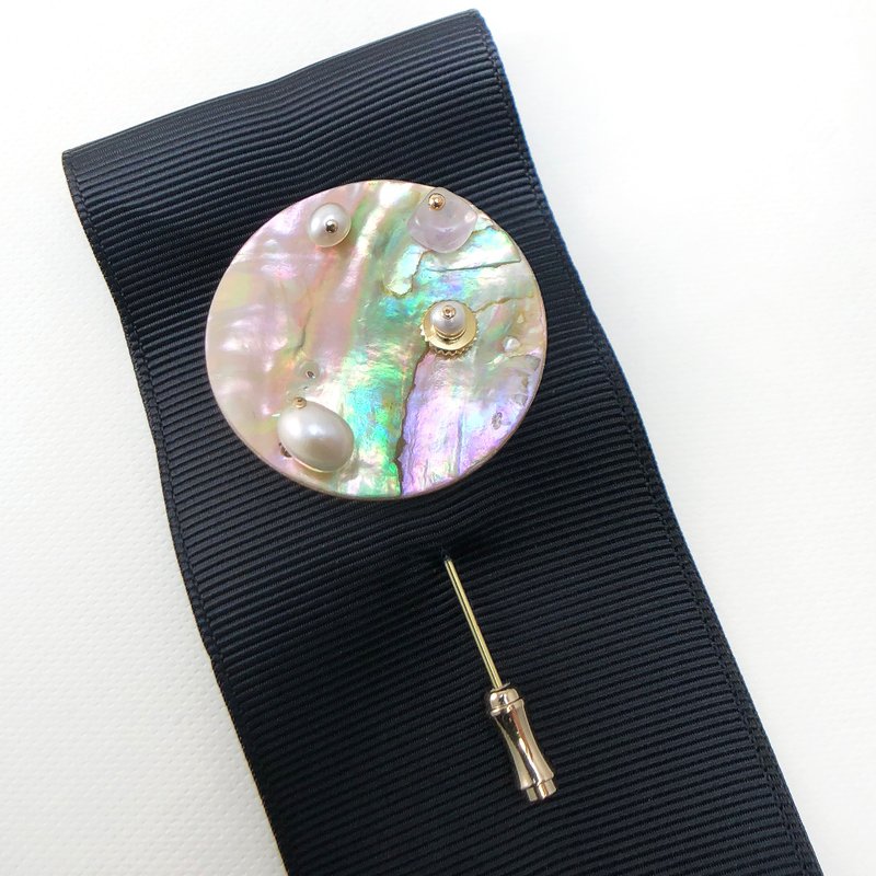 Aurora Shell Pins II  【Gentle Agate Pins】【Valentine's Day Gift】【New Year Gift】 - Brooches - Semi-Precious Stones Multicolor
