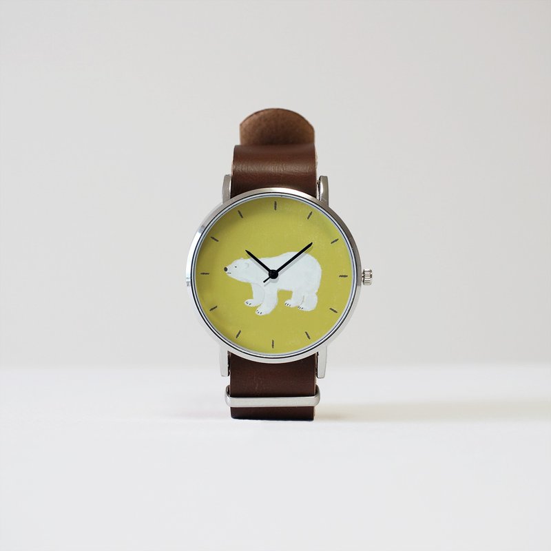 Polar bear watch yellow - นาฬิกาผู้หญิง - โลหะ สีเหลือง