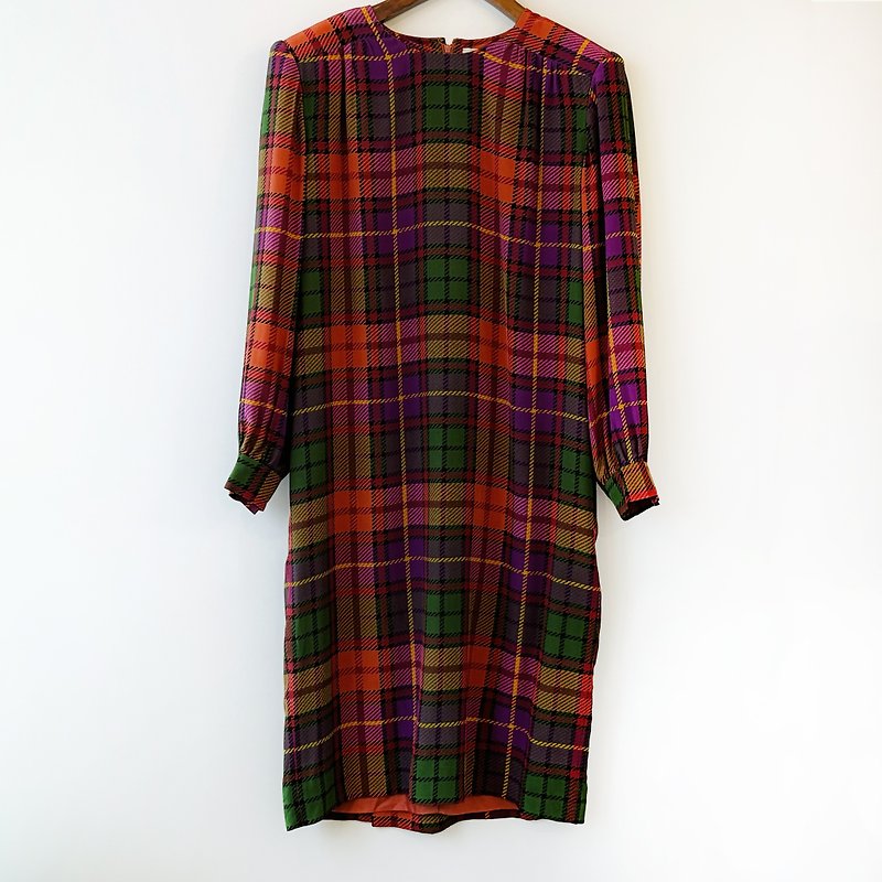 90s Givenchy 格仔圖案連身裙 - 裙子/長裙 - 其他人造纖維 紅色