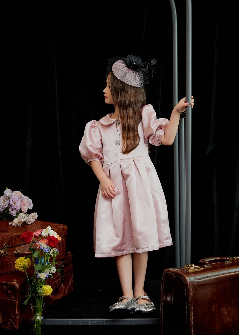 a classic satin dress - Kids' Dresses - Polyester Pink