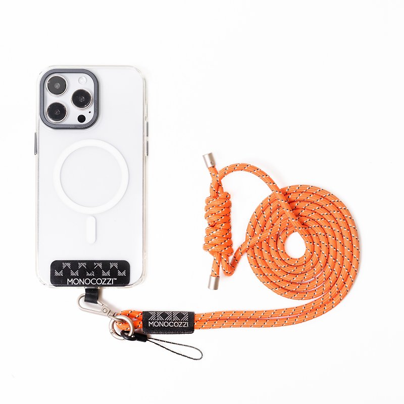 ESSENTIALS Rope Phone Strap for iPhone with AirPods Pro Lanyard - Terracotta - Lanyards & Straps - Cotton & Hemp Orange